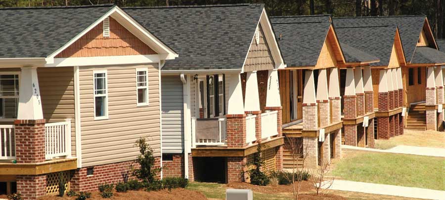 Builders of Hope's Barrington Village community in Raleigh, North Carolina, is made up of houses previously scheduled for demolition.